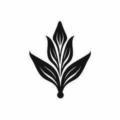 Elegant botanical design element for organic simplicity, a monochromatic leaf silhouette
