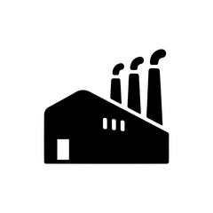 Manufacturing Plant Icon, Factory Symbol for Business Design