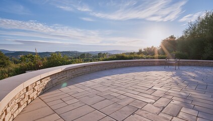 Patio stone landscape sun patio view stone garden landscape
