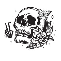 Skull Illustration Sticker Bundle | Dark Gothic Quotes Vector Pack

Creepy Skull Art Collection | Funny Sarcastic Black and White Designs
Skeleton & Skull Line Art Bundle | Gothic Tattoo Style Illust