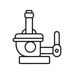 Simple outline icon of a toilet flush lever on a white background
