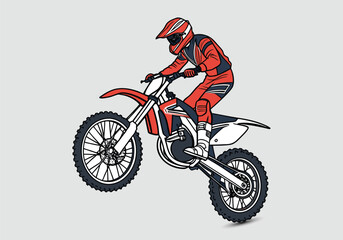 Obraz premium Motocross Rider in Action