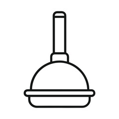 Simple cup style plunger outline icon on a clean white background
