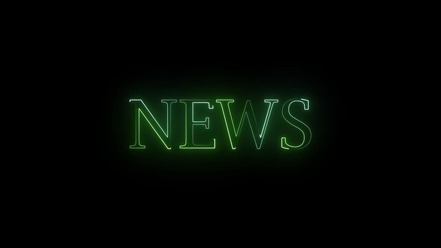 glowing neon News Animation. Glowing neon News Broadcast TV .