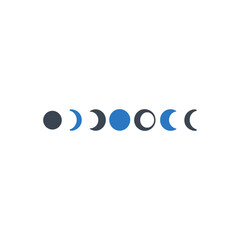 Moon phases cycle icon