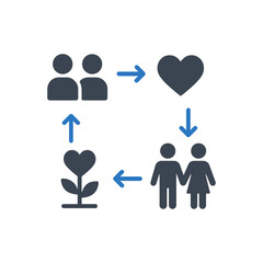 Relationship life cycle icon
