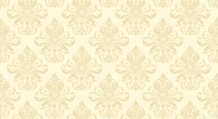 Elegant Damask Pattern Seamless Background.