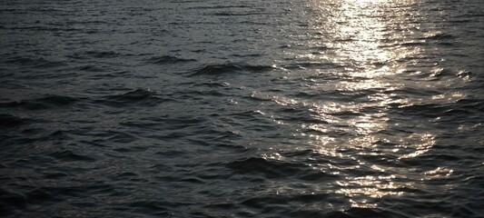 Water waves and evening light for background