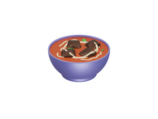 butter chicken icon 3d illustration render