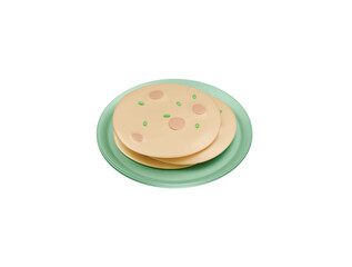 Aloo paratha icon 3d illustration render