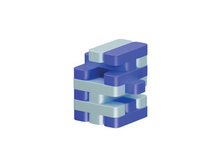 Obraz premium Jenga icon 3d illustration render