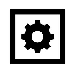 Gear Border Vector Outline Flat Glyph Minimal Editable Mechanical Decorative Frame Design Icon Set