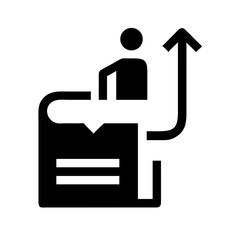 Human Silhouette Ascending Above the Journal Outline Vector Flat Glyph Minimal Editable Dream Spiritual Design Icon Set