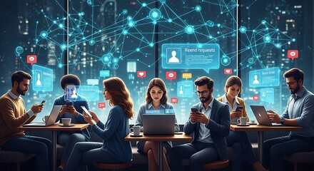 Diverse Team Collaborating on Digital Strategy in Modern Office.