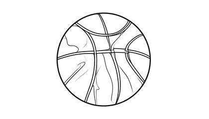 Simple black and white basketball graphic