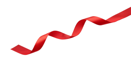 red ribbon on white background