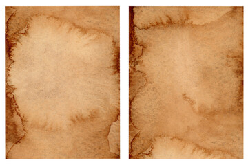 Brown Watercolor Textured Background Vintage Backdrop Set for copy and text space hand painted on paper