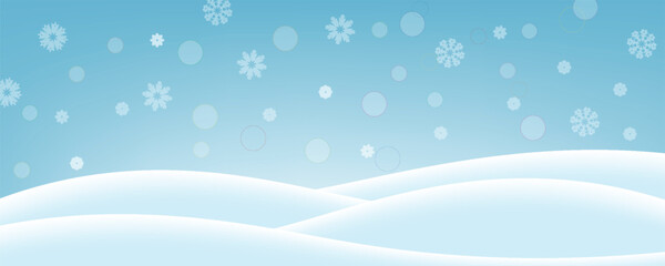 Winter play with snowdrifts and falling snow. Place for text. Vector illustration.
