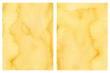 Yellow Ochre Watercolor Textured Background Vintage Backdrop Set for copy and text space hand painted on paper