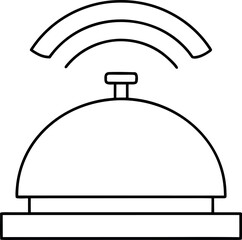 Hotel Service Bell Icon Outlined Illustration for Communication and Hospitality Depicting Assistance Notification and Room Service Request with Transparent Background