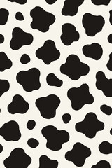 Cow Print Seamless Pattern &ndash; Black and White Animal Skin