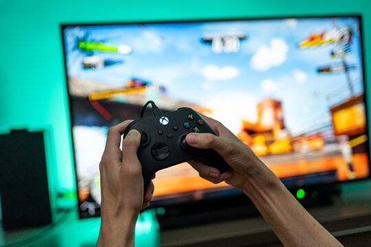 Joystick controller for playing on the new xbox series x console. Tarragona, Spain - June 12, 2025
