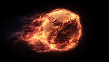 Fiery baseball hurtling through the dark