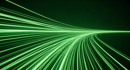 Obraz premium Dynamic Green Light Streaks A Modern Abstract Visual for Technological Innovation