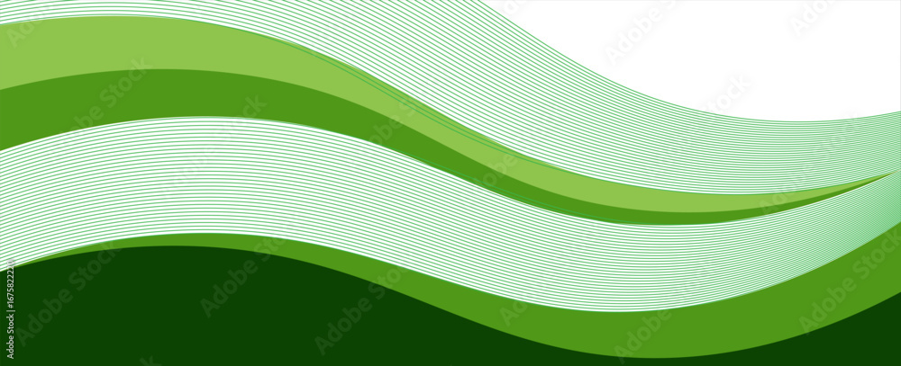 Aufkleber abstract green wave background, vector green line background curve element with white space for text