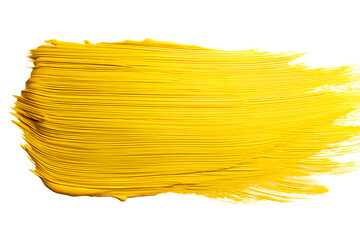 Vibrant Yellow Paint Stroke, A Textural Masterpiece isolated on white background , cutout	