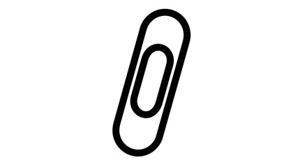 Obraz premium Simple Black Paper Clip on White Background