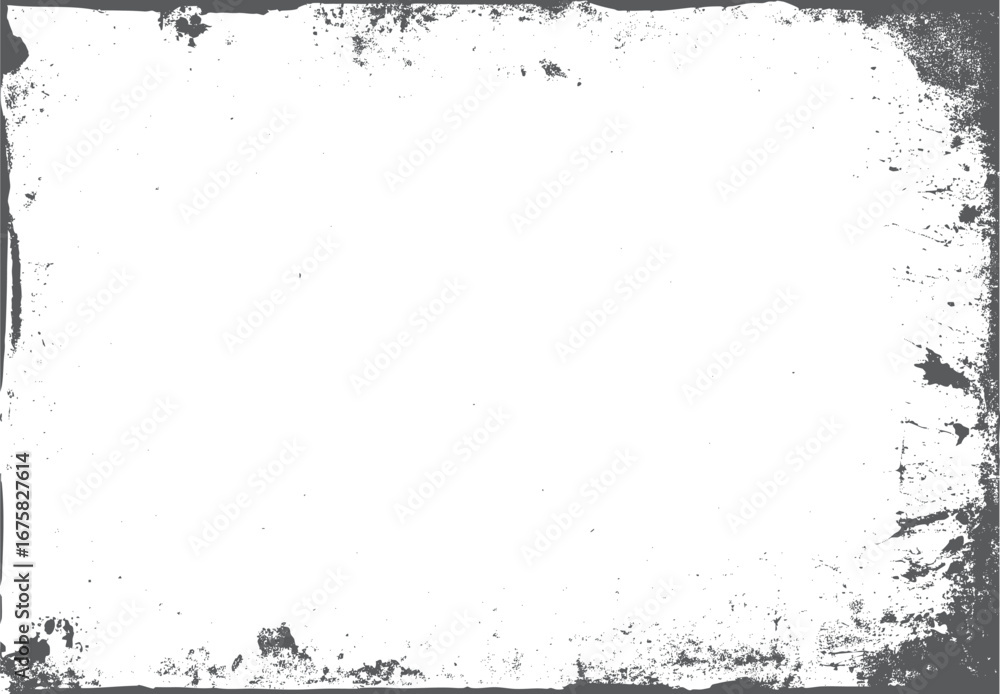 Aufkleber grunge border frame texture with rough distressed edges and rustic worn surface for vintage retro ba