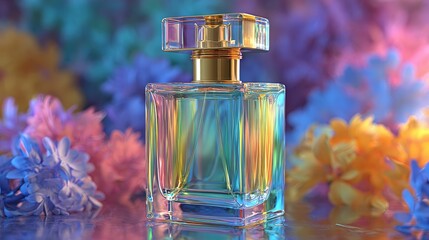 A bottle of perfume. perfume. mockup style. advertisement. 