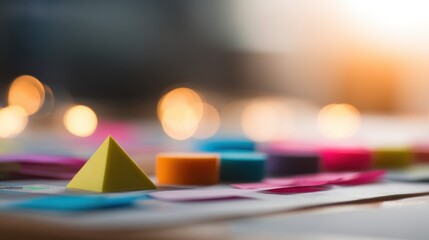 Abstract collaboration theme with colorful elements on gradient, ideal for brainstorming visuals, creative workshops, or corporate innovation.