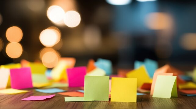 Abstract collaboration theme with colorful elements on gradient, ideal for brainstorming visuals, creative workshops, or corporate innovation.