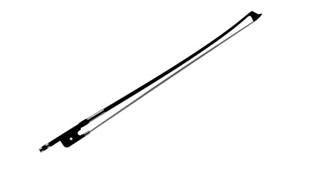Black and White Illustration of a Violin Bow.
