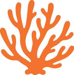 Obraz premium Bright Orange Coral Vector Illustration Isolated