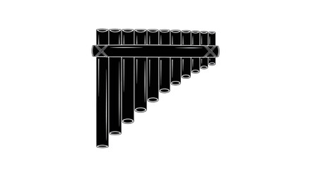 Black Silhouette of a Panpipe Musical Instrument. © Maryati