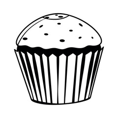 Vector art of muffin with chocolate chips