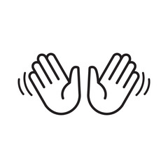 Waving hand gesture icon vector template, Hello hi bye symbol, Welcome ang goodbye sign