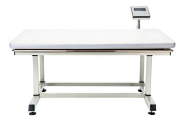 Industrial vacuum ironing board for a professional laundry isolated with transparent background