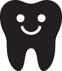 Baby tooth silhouette. Kids dentistry, milk tooth, child oral care, dental health, pediatric smile vector design.