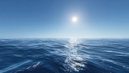 Fototapeta premium Vast, serene ocean under a brilliant sun
