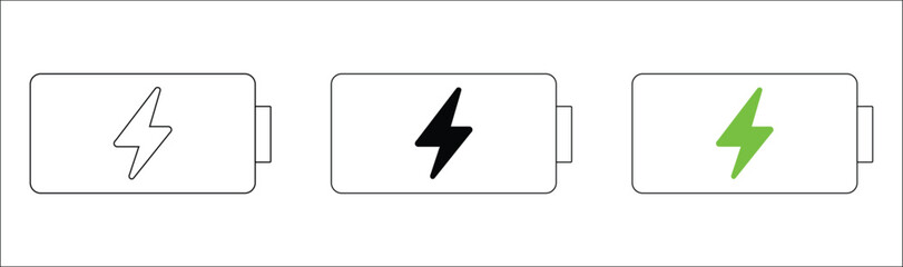 Green energy battery charger isolated on white background