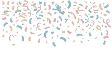 Obraz premium Abstract confetti falling on transparent background. Pastel colors, playful design. background removed