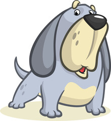 A sweet droopy-faced dog with a happy slobbery grin transparent editable vector for t-shirt mug wall stickers wallpaper sticker design multipurpose use in high definition format