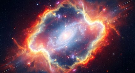 Stunning cosmic galaxy with vibrant nebula, perfect for science, astronomy, and futuristic design projects