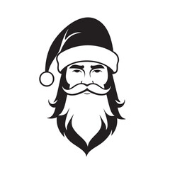Christmas Santa Hat and Beard Silhouette | Festive Vector Design