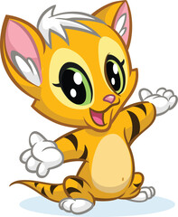 A Dazzling Little Cat with Emerald Eyes and a Playful Paw editable vector for t-shirt mug wall stickers wallpaper sticker design multipurpose use in high definition format