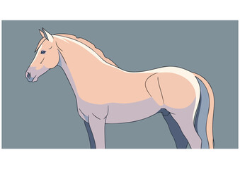 Carousel horse in a classic style, standing majestically, in bold red color